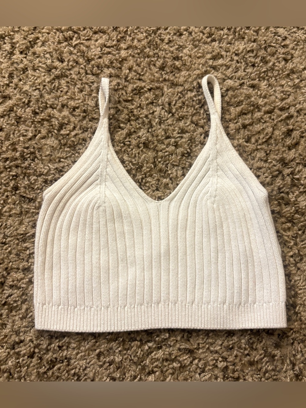 Free People Ribbed Sweater Bralette / V-Neck Crop Tank. Size Women’s XS